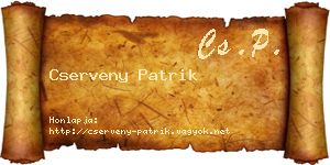 Cserveny Patrik névjegykártya